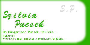 szilvia pucsek business card